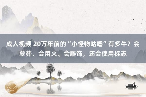 成人视频 20万年前的“小怪物咕噜”有多牛？会墓葬、会用火、会雕饰，还会使用标志